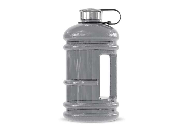 Bouteille personnalisable en plastique recyclé 2,2L Jumper Transparent / Noir